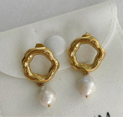 Baroque pearl personality simple earring