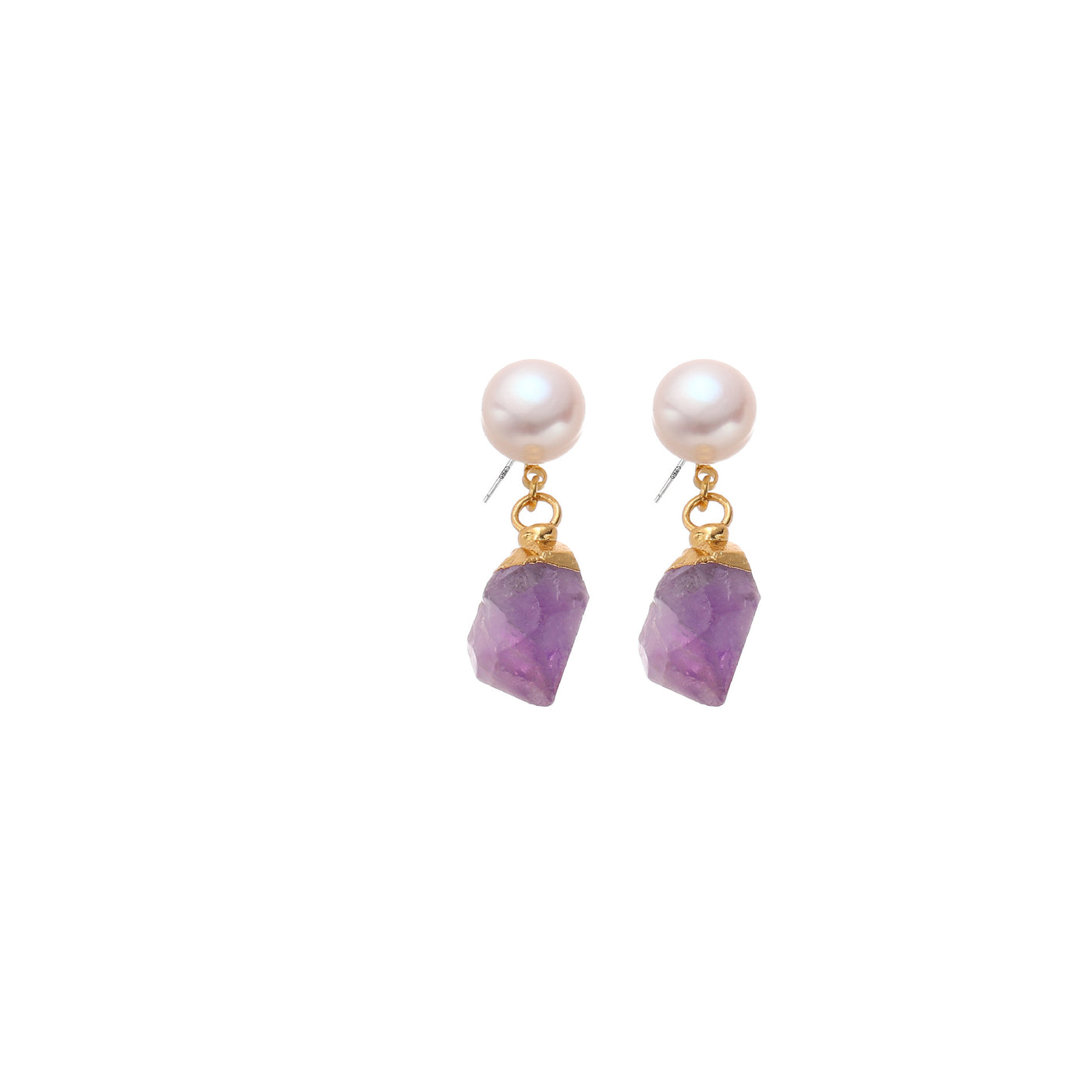 Seaside holiday style natural stone pearl earring