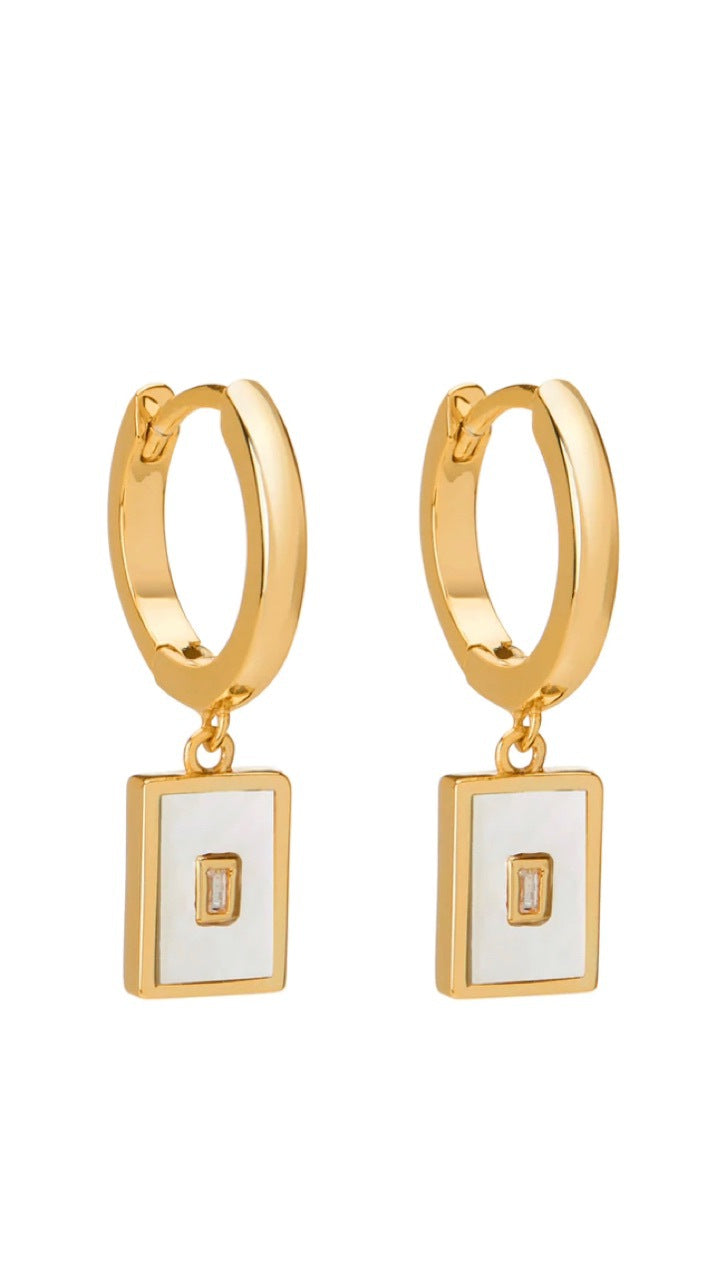 Square zircon earring