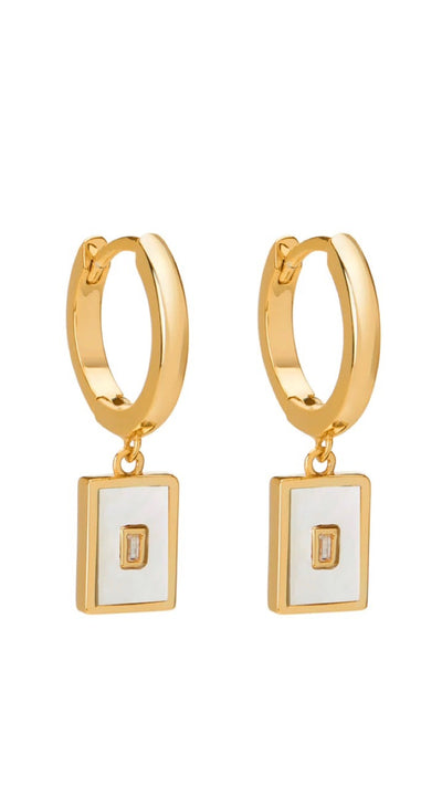 Square zircon earring