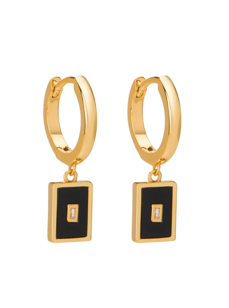 Square zircon earring