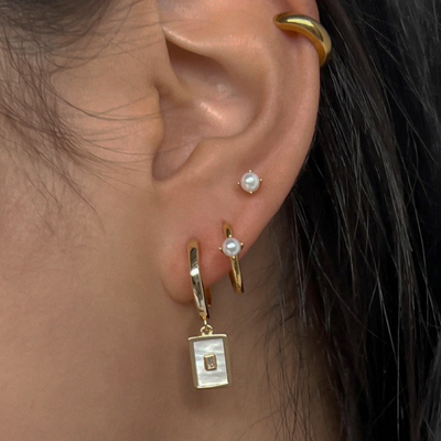 Square zircon earring