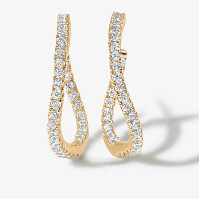 Fine line diamond earring