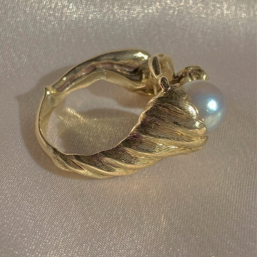 Baroque pearl personality ring