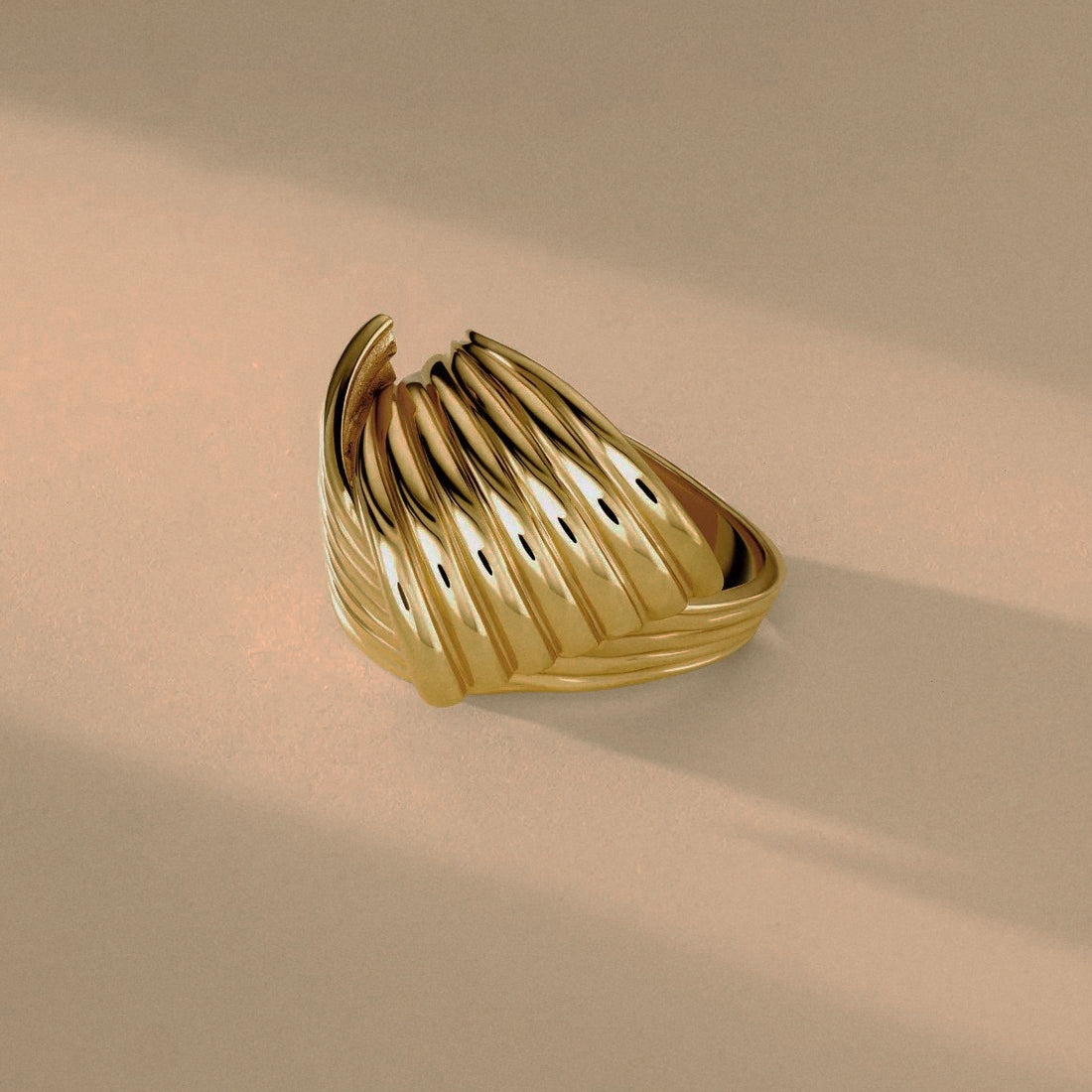 Striped and textured interlace ring