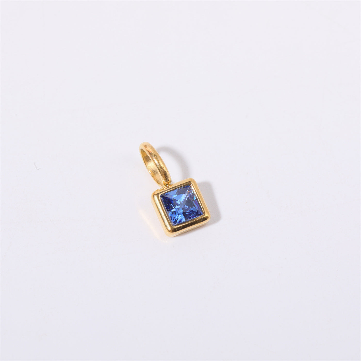 Colored square zircon pendant necklace