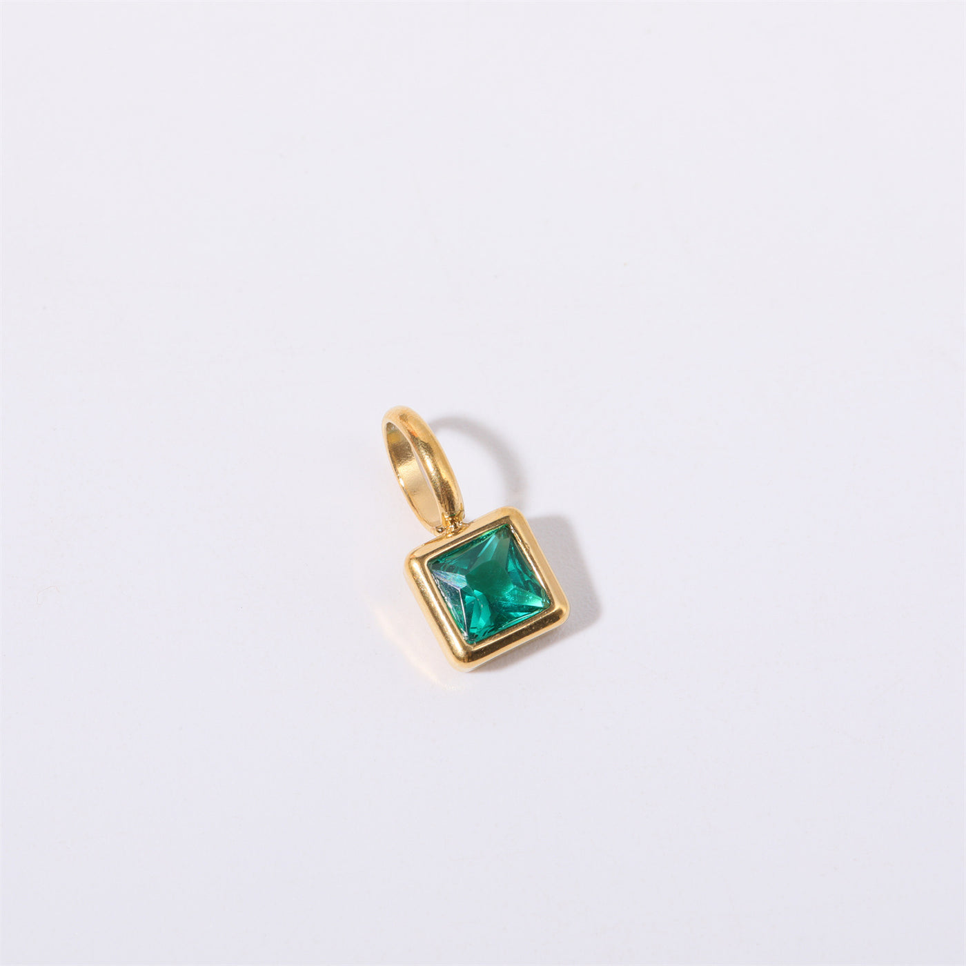 Colored square zircon pendant necklace