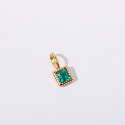 Colored square zircon pendant necklace