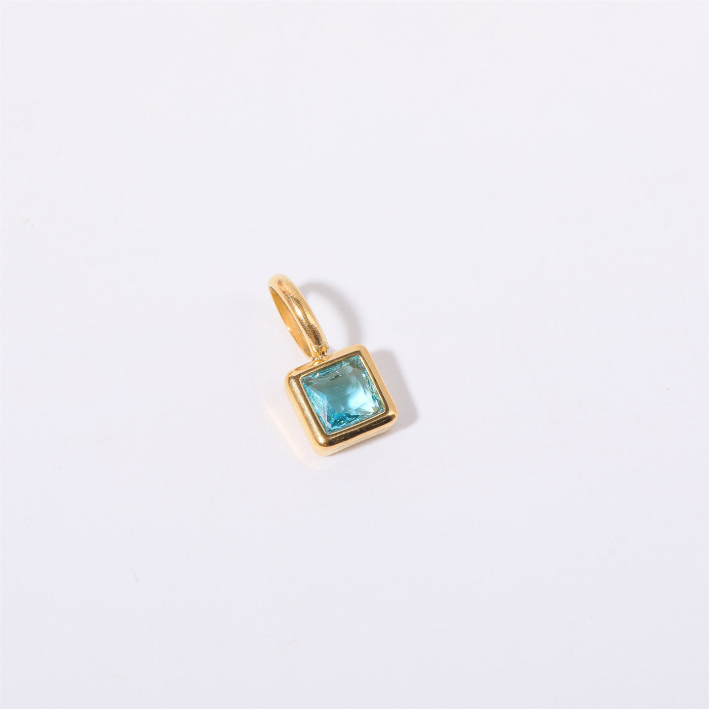 Colored square zircon pendant necklace