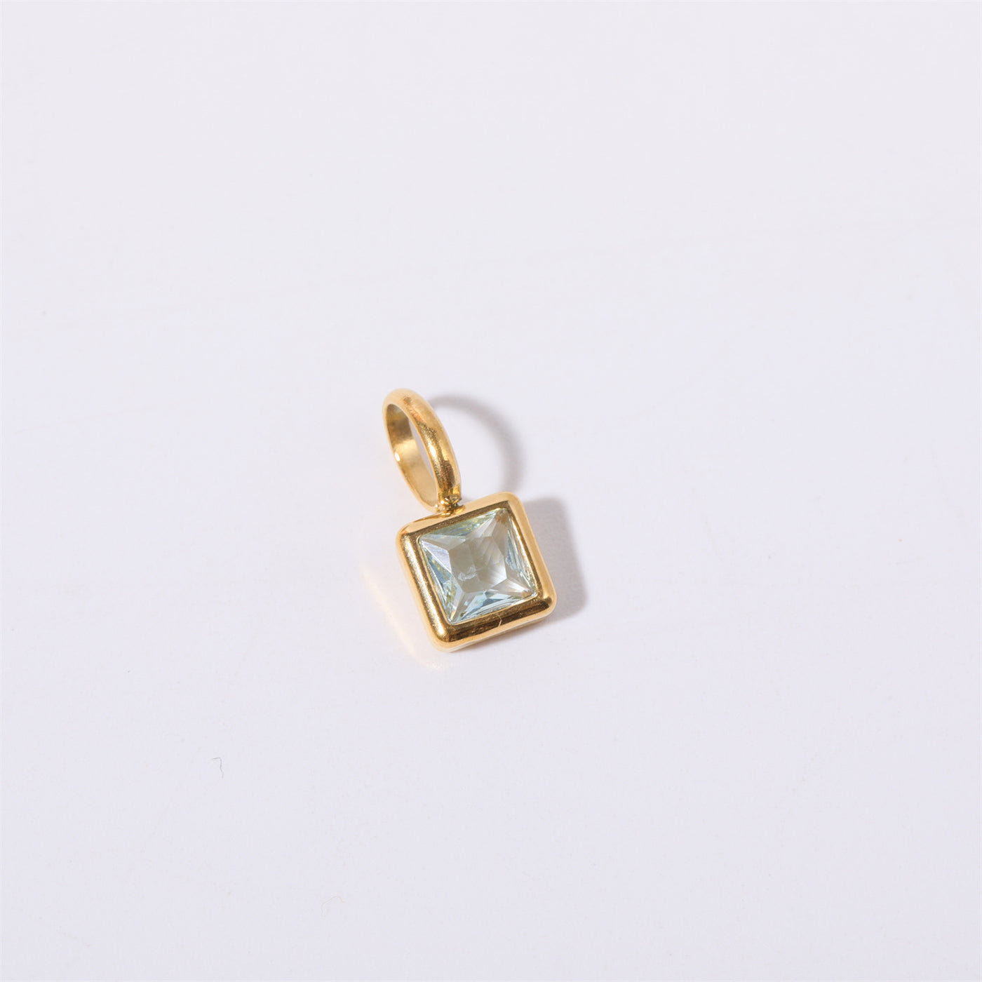 Colored square zircon pendant necklace