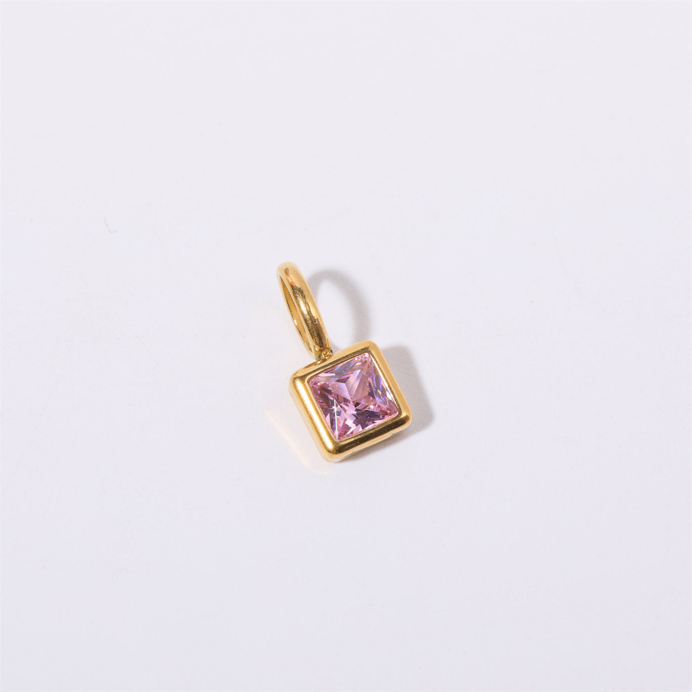 Colored square zircon pendant necklace