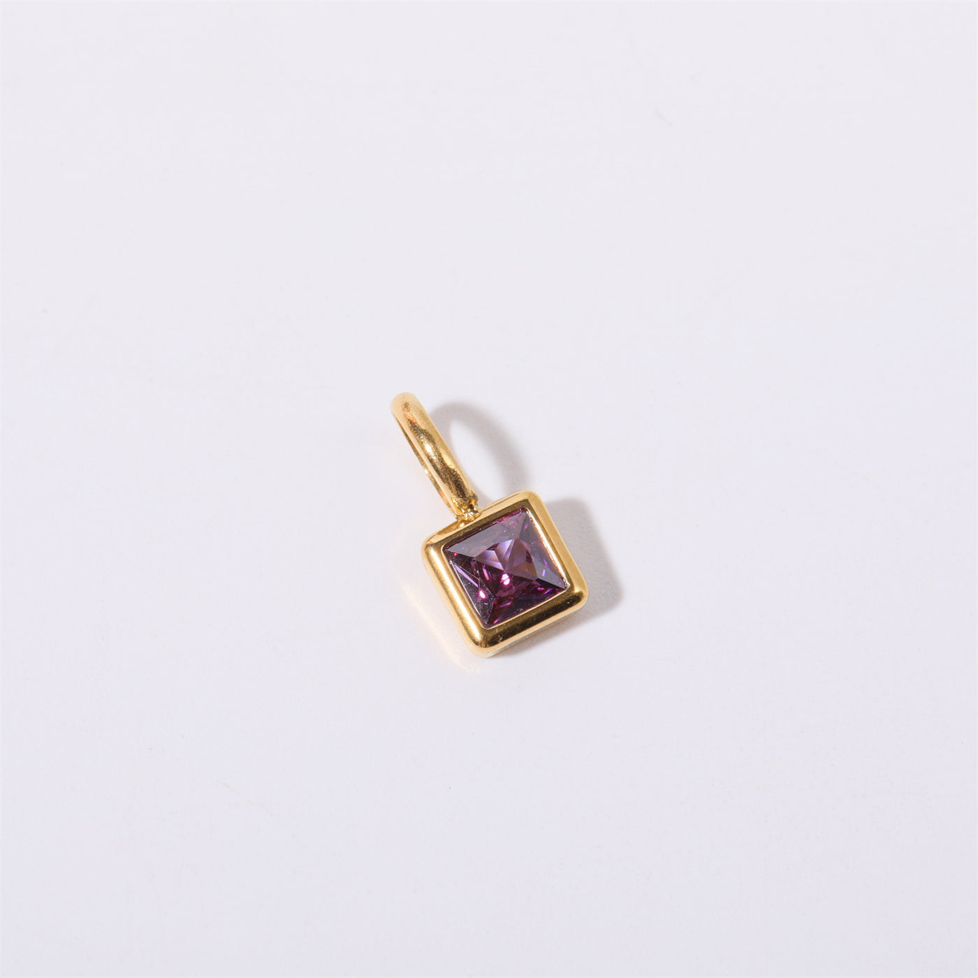 Colored square zircon pendant necklace