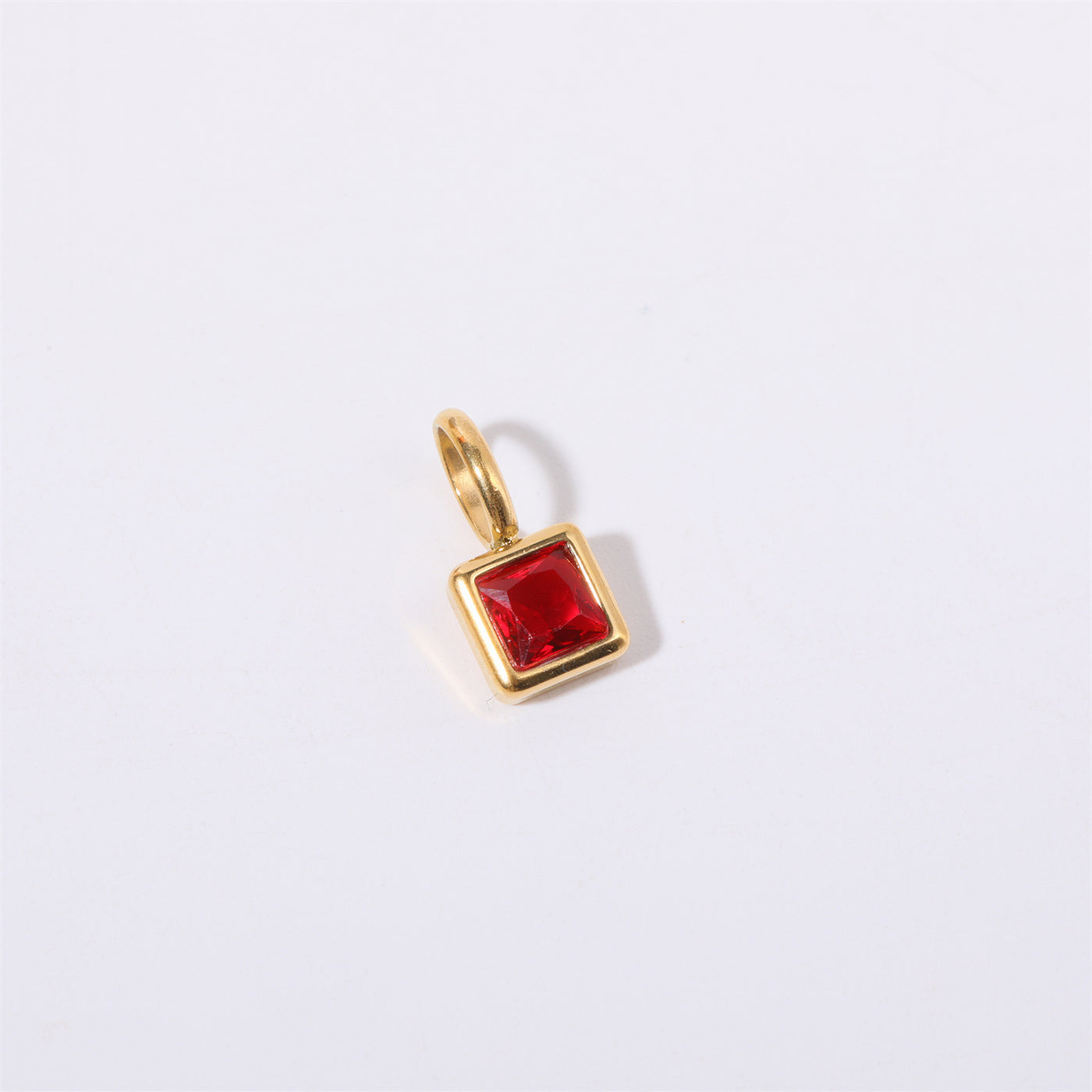 Colored square zircon pendant necklace