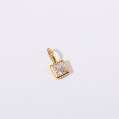 Colored square zircon pendant necklace