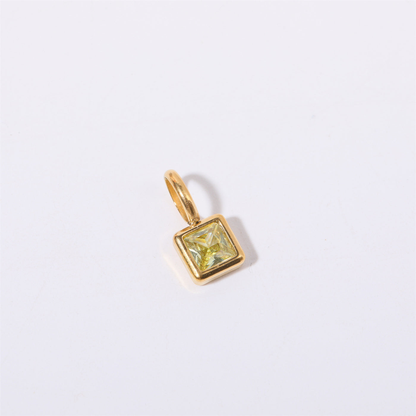 Colored square zircon pendant necklace