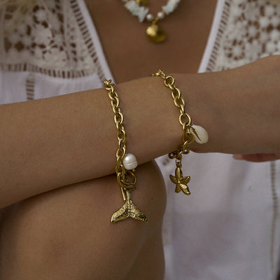 Starfish shell conch bracelet