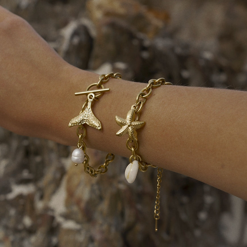 Starfish shell conch bracelet