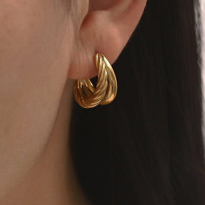 Double twist stud earring