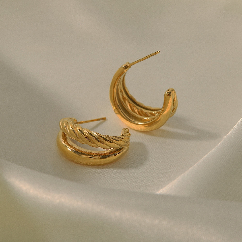 Double twist stud earring