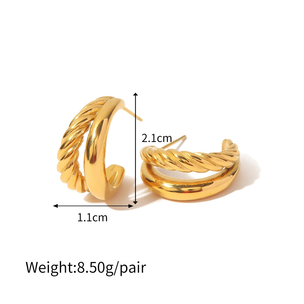 Double twist stud earring