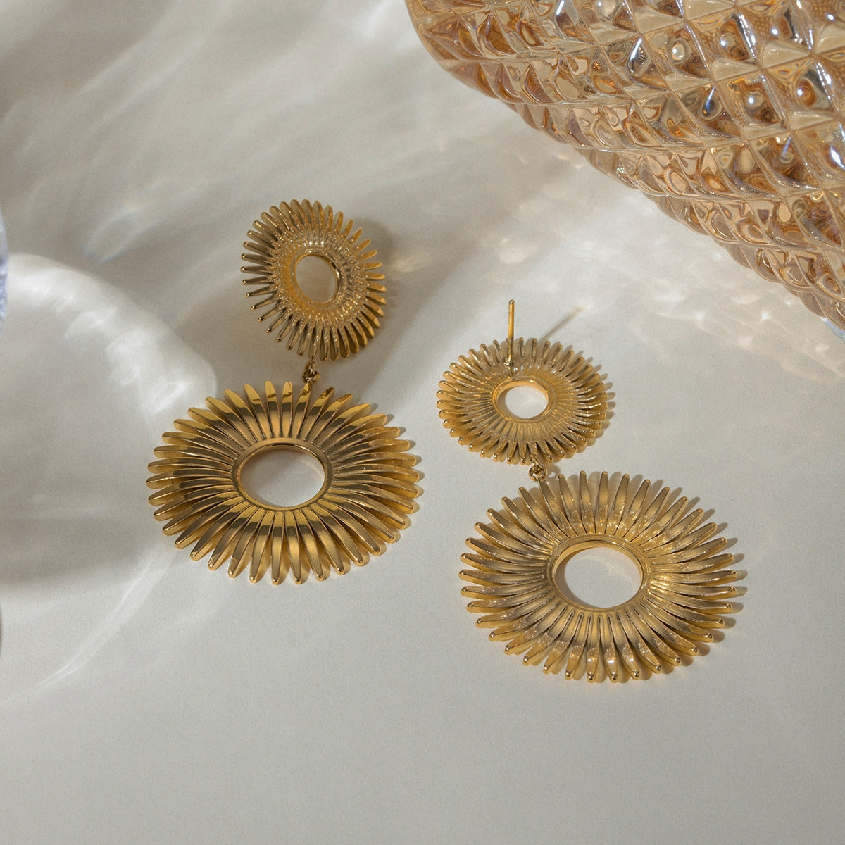 Double sunflower earring