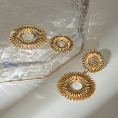 Double sunflower earring