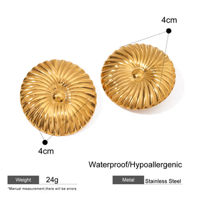 Patterned round flower fashion earring