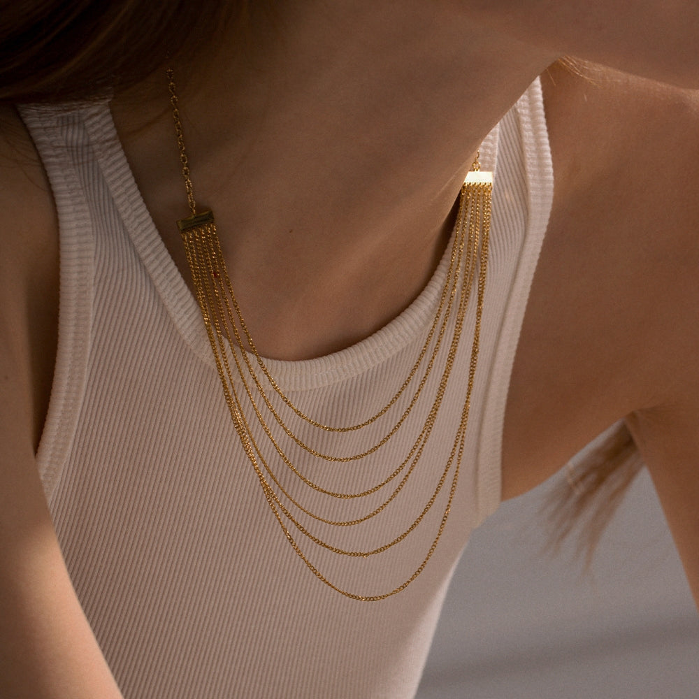 Simple light luxury stack wear necklace