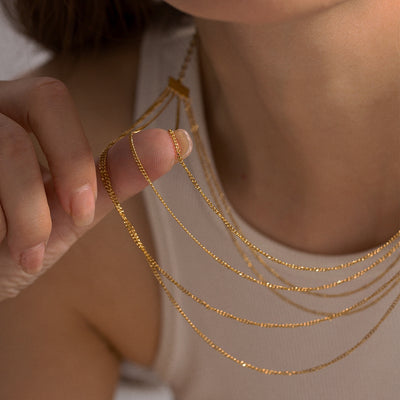 Simple light luxury stack wear necklace