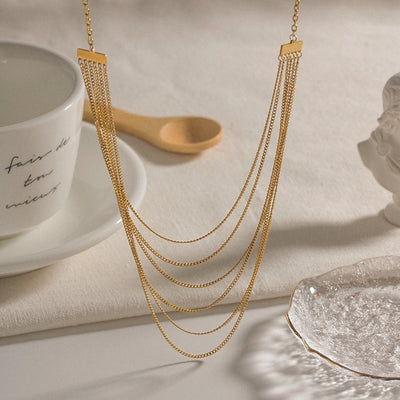 Simple light luxury stack wear necklace