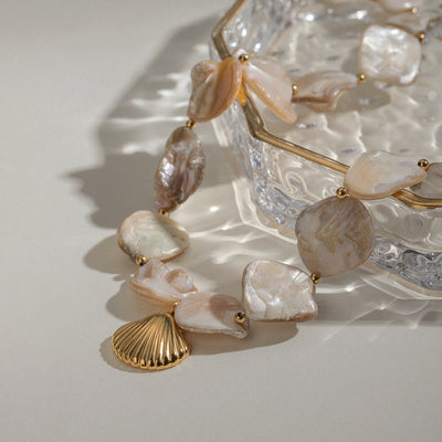 Shell string scallop starfish conch pendant necklace