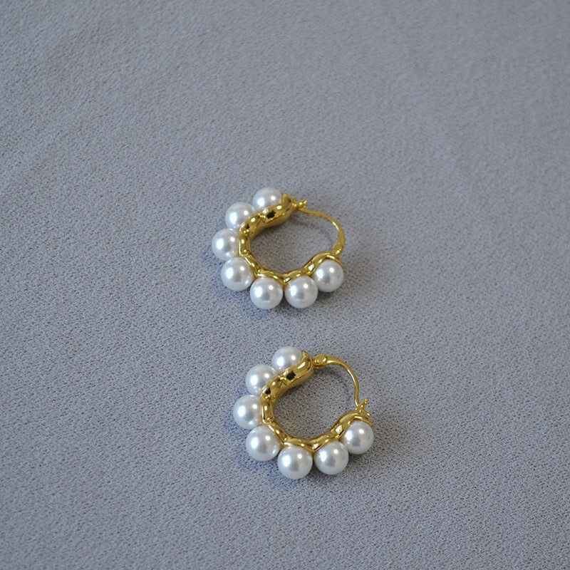 Pearl personality temperament high-grade earring