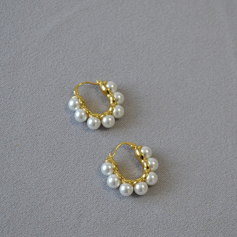 Pearl personality temperament high-grade earring